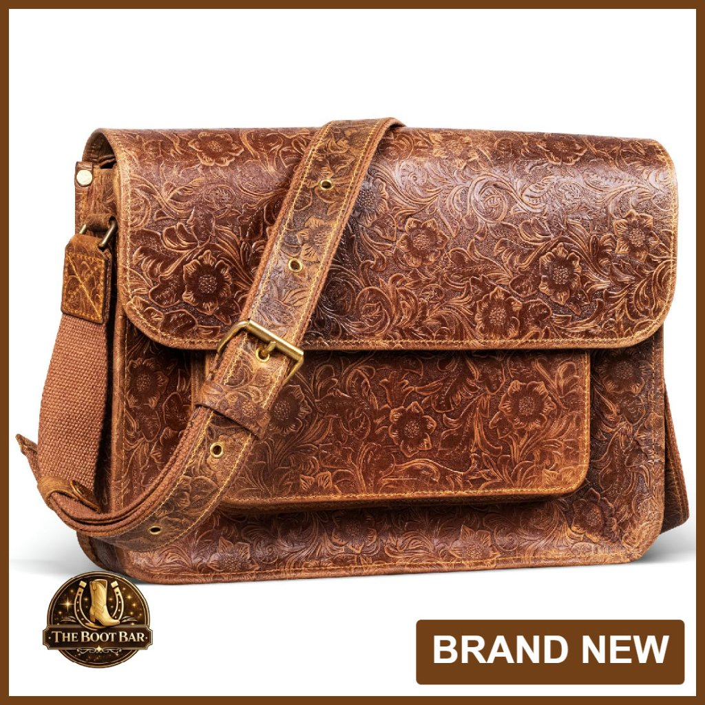 Genuine Leather Messenger Bag 14 Inch Laptop Satchel Briefcase